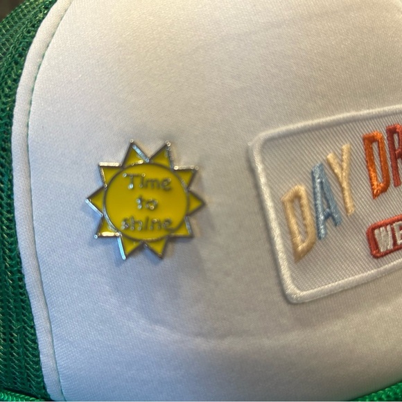 New Day Drinking Weather Green and White Trucker Hat - Picture 3 of 5